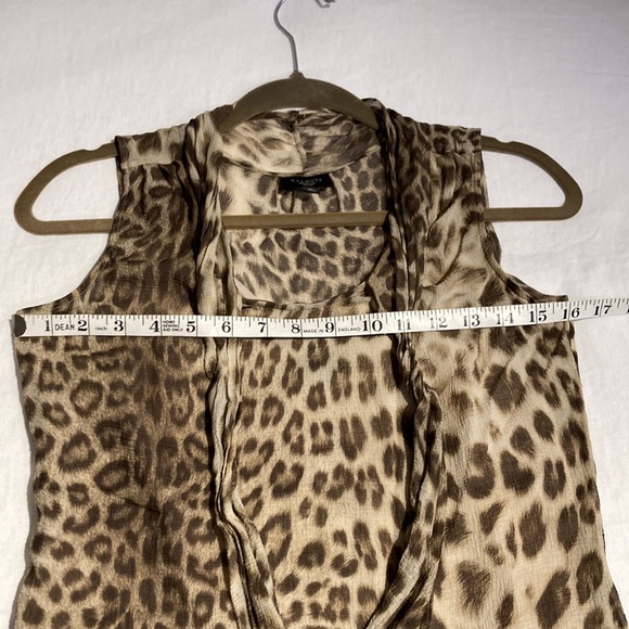 Talbots leopard sleeveless blouse bowtie cami 4P - Picture 6 of 16